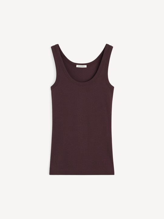 Brown tank top on a white background
