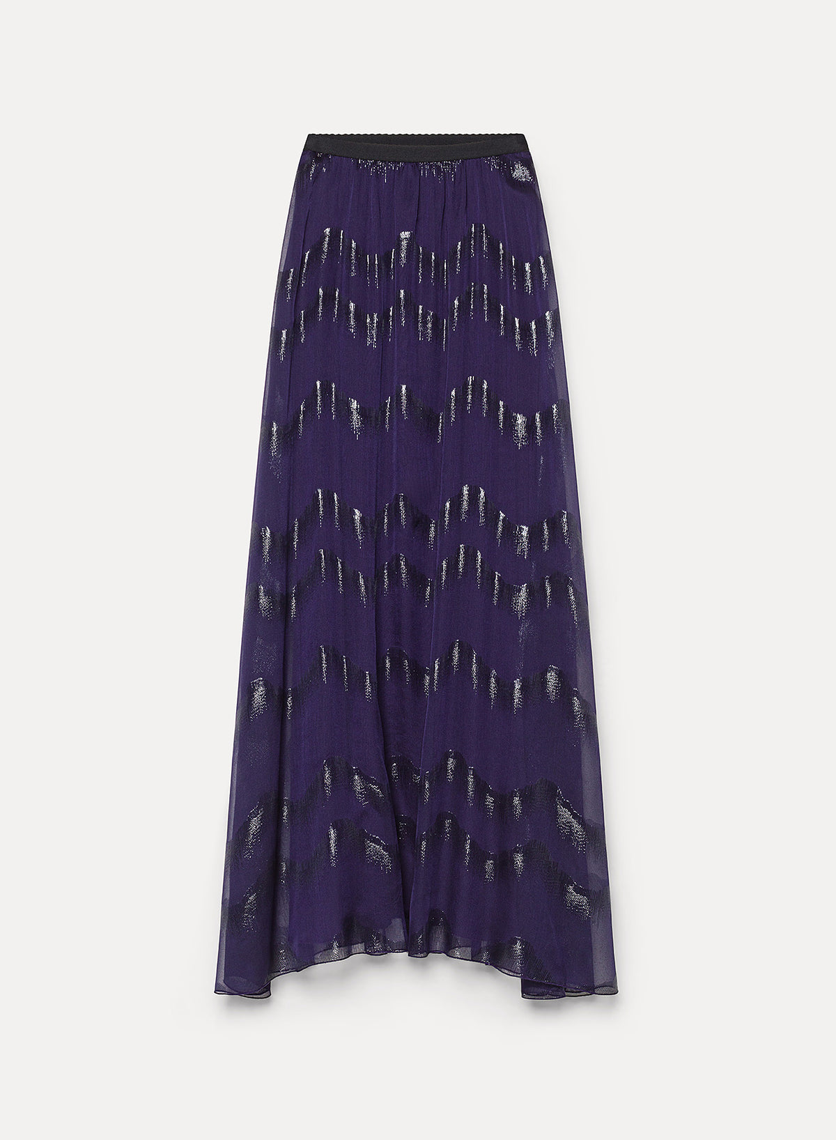long purple silk skirt