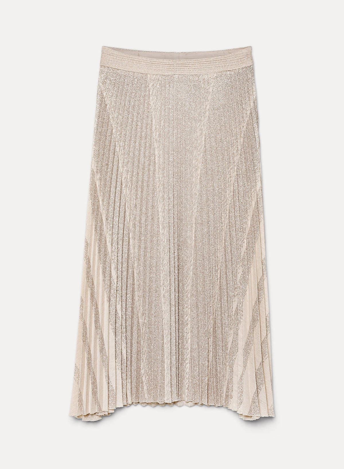 Beige pleated skirt on a white background