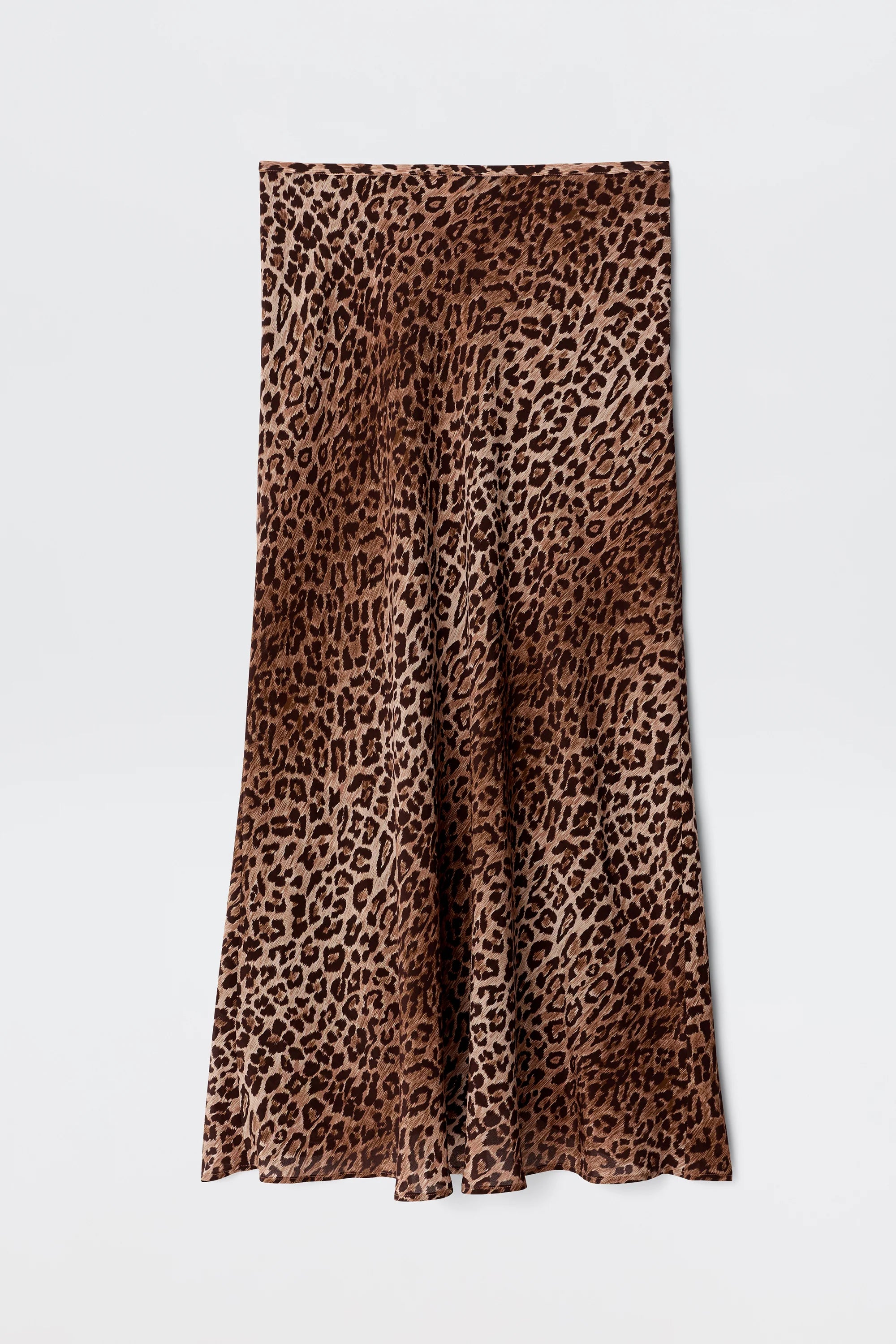 Leopard print skirt on a white background