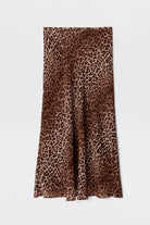 Leopard print skirt on a white background