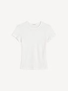 White t-shirt on a light gray background