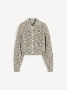 Floral patterned cardigan on a white background