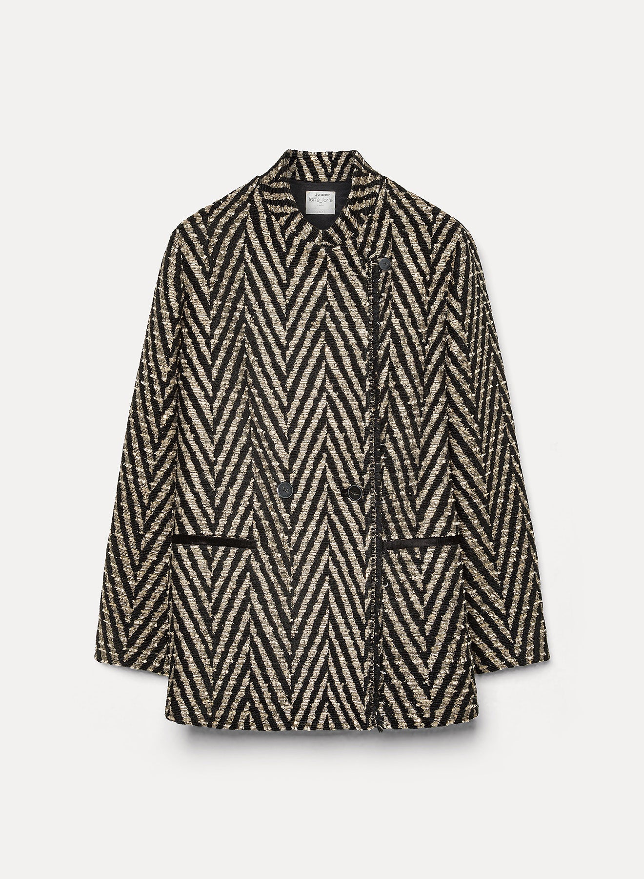 black and beige coat