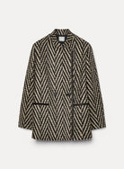 black and beige coat
