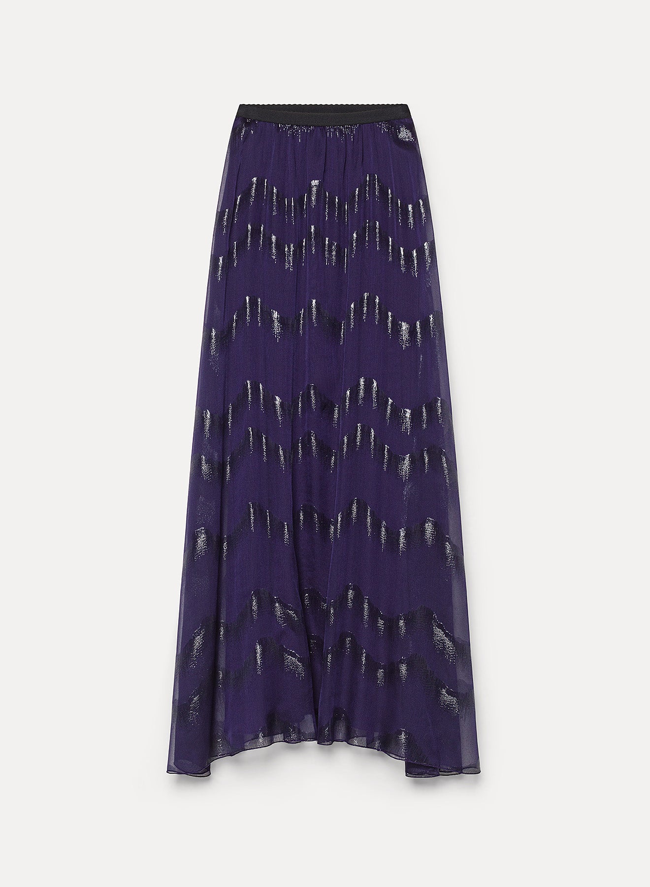 long purple silk skirt