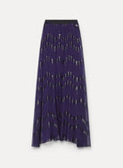 long purple silk skirt