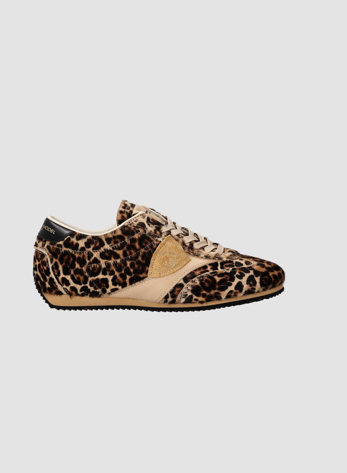 Leopard print sneaker on a white background