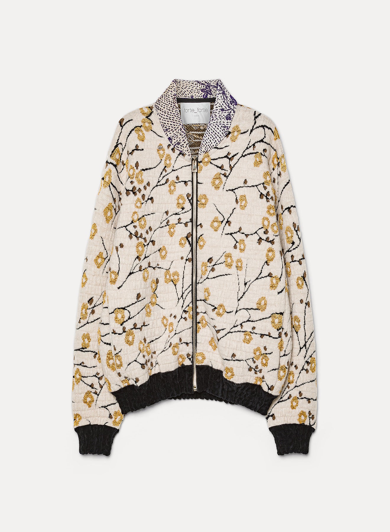 Floral patterned jacket on a white background