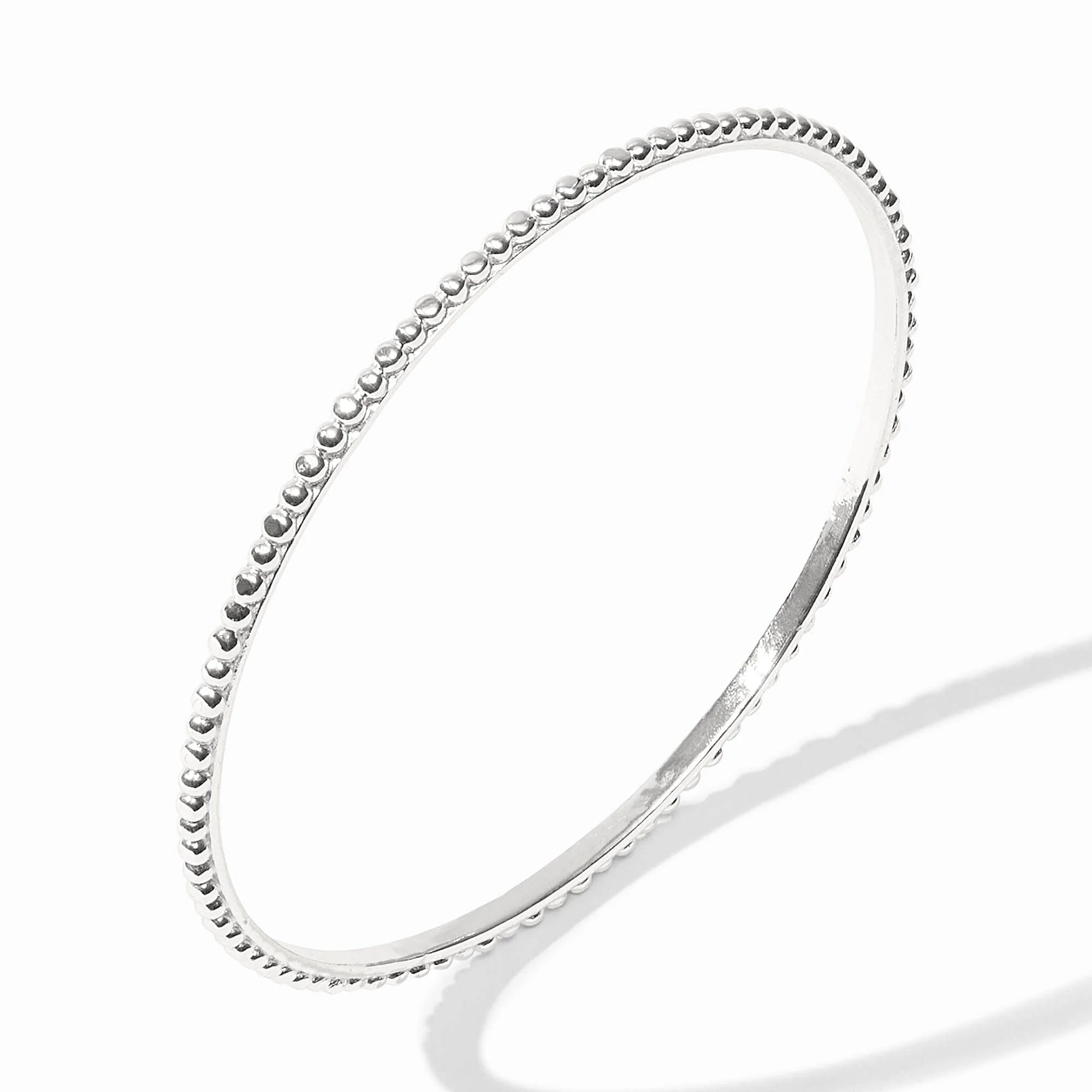 Silver bracelet on a white background