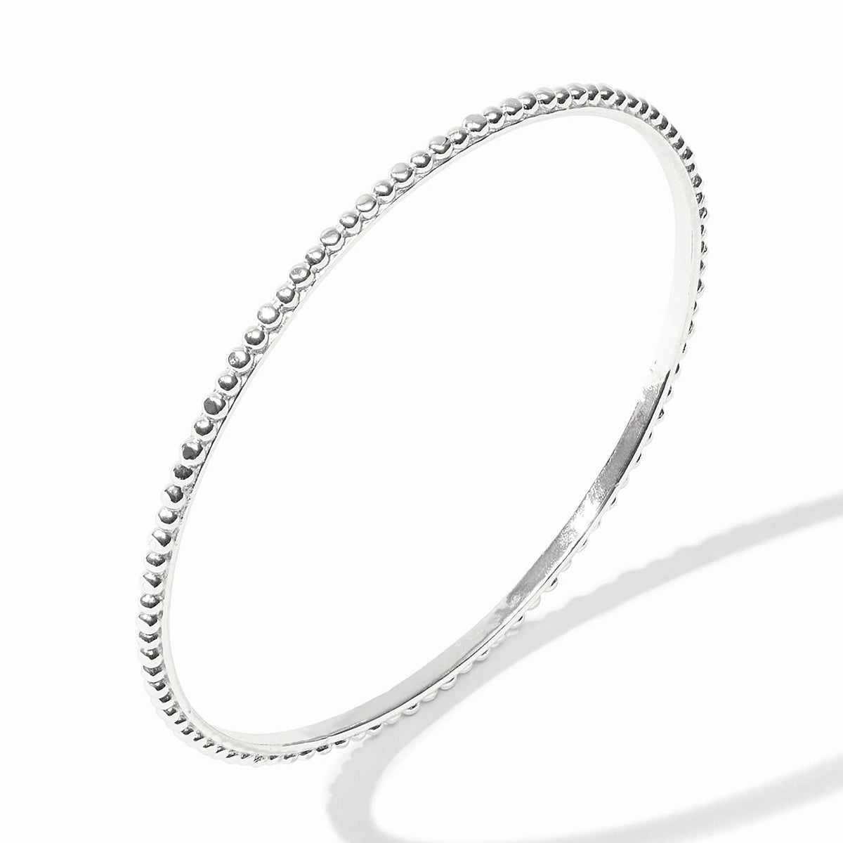 Silver bracelet on a white background