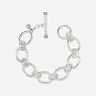 Silver chain bracelet on a white background