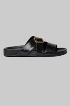 black sandal la tribe gold buckle