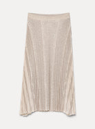 Beige pleated skirt on a white background