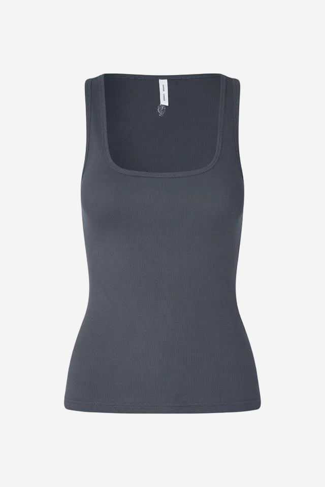 Dark gray tank top on a white background