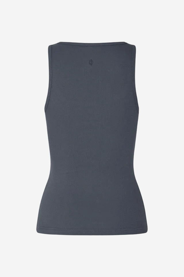 Dark gray tank top on a white background