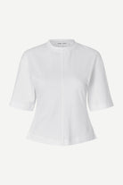 White blouse with a collar on a white background