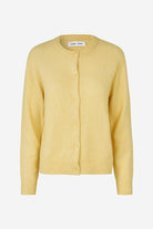 Yellow cardigan on a white background
