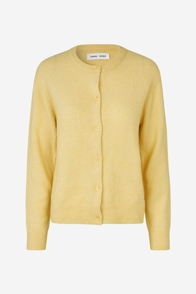 Yellow cardigan on a white background